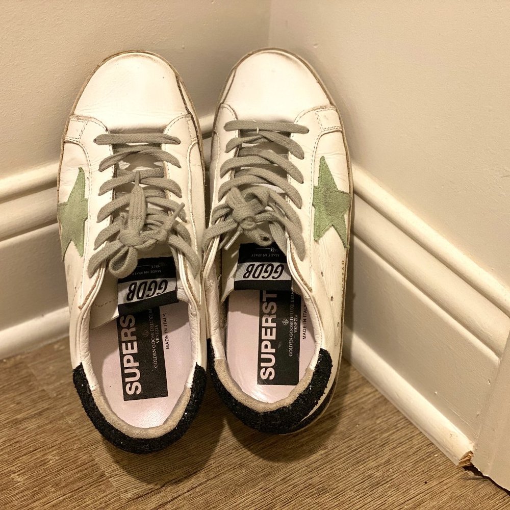Golden Goose White Leather-mint Star